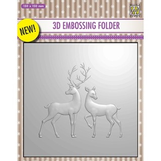 (EF3D008)Nellie's Choice Embossing folder Reindeer