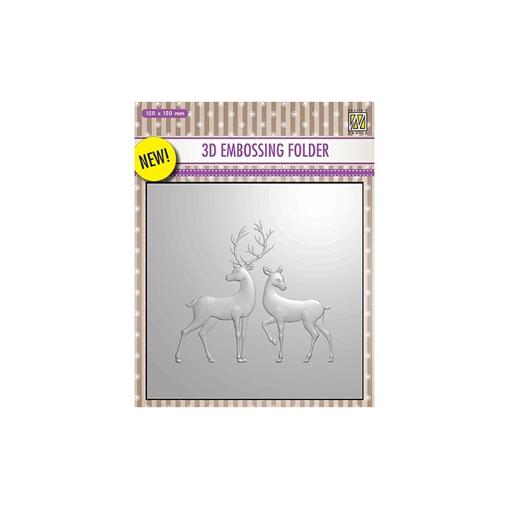 (EF3D008)Nellie's Choice Embossing folder Reindeer