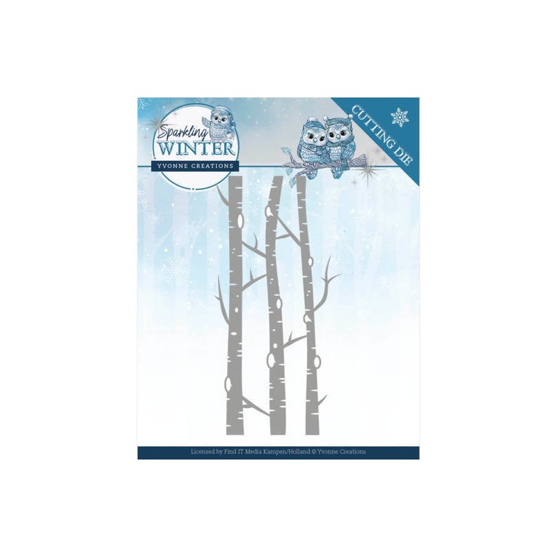 (YCD10188)Dies - Yvonne Creations - Sparkling Winter - Birch Trees