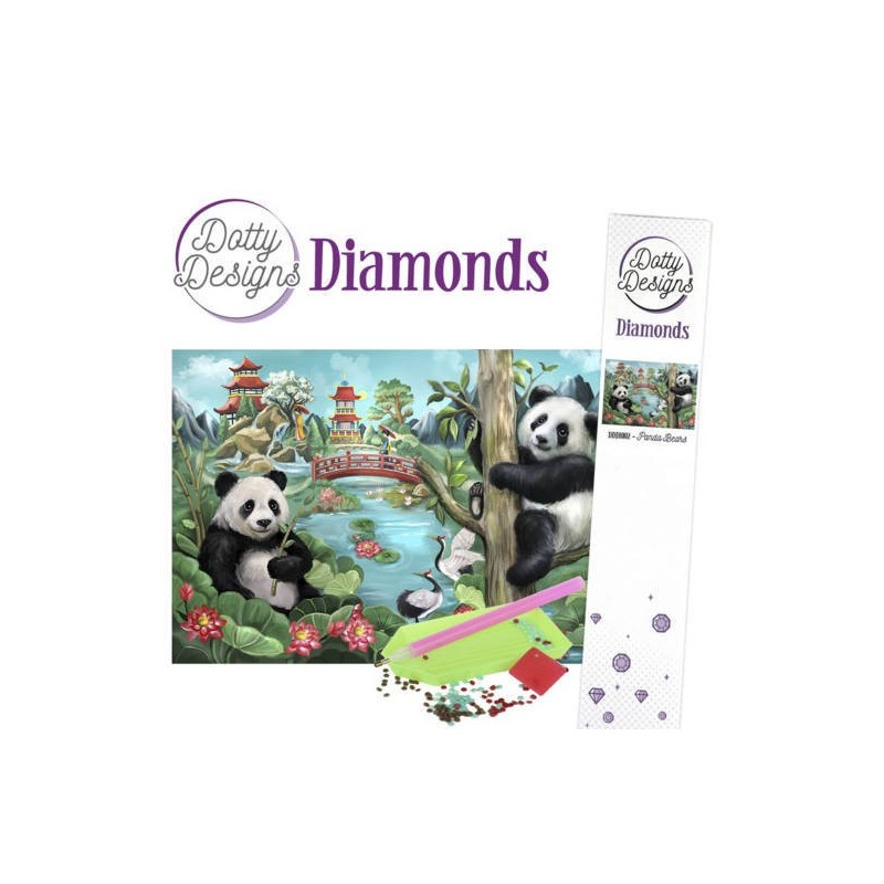 (DDD10002)Dotty Designs Diamonds - Panda Bears