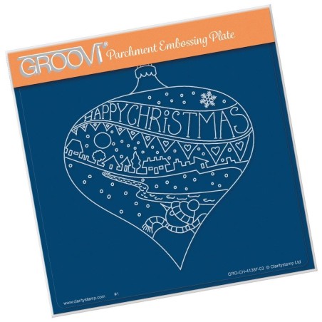 (GRO-CH-41387-03)Groovi Plate A5 HAPPY CHRISTMAS BAUBLE