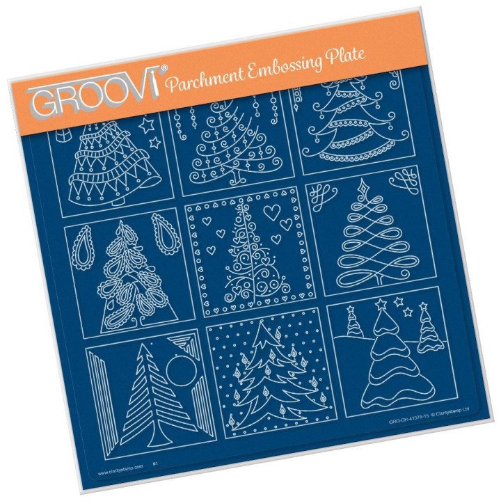 (GRO-CH-41378-15)Groovi Plate A4 BARBARA'S CHRISTMAS TREE SAMPLER