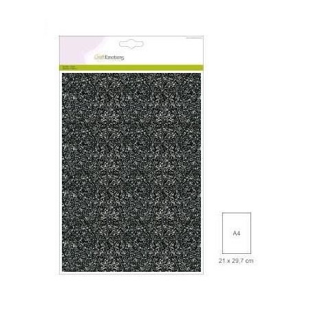 (001290/0170)CraftEmotions glitterpapier 5 vel zwart +/- 29x21cm 120gr