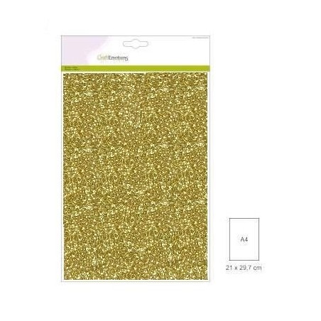 (001290/0155)CraftEmotions glitterpapier 5 vel goud +/- 29x21cm 120gr