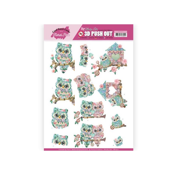 (SB10411)Card Deco Color - Yvonne Creations - Kitschy Lala - Kitschy Owls
