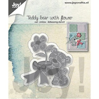 (6002/1307)Cutting embossing debossing dies Teddy bear wiht flower