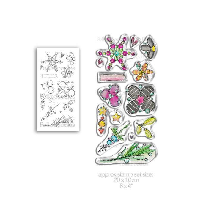 (PD7986)Polkadoodles Floral Fireworks 1 Clear Stamp