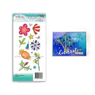 (PD7987)Polkadoodles Floral Fireworks 2 Clear Stamp