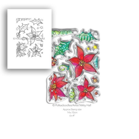 (PD7988)Polkadoodles Perfect Poinsettias Clear Stamps
