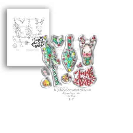(PD7990)Polkadoodles Jingle Bells Clear Stamps