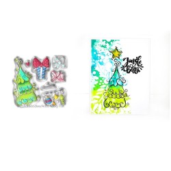 (PD7991)Polkadoodles Curly Christmas Clear Stamps
