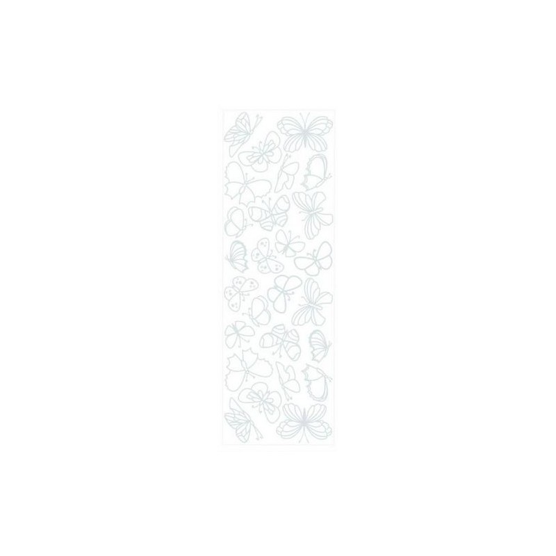 Pergamano Rub-on butterflies white (32116)