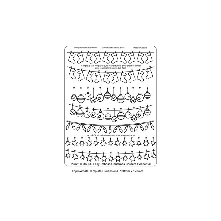 (TP3605E)PCA® - EasyEmboss Christmas Borders - Horizontal