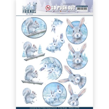 (SB10406)3D Pushout - Amy Design - Winter Friends - Arctic Friends