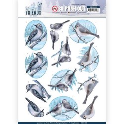 (SB10408)3D Pushout - Amy Design - Winter Friends - Sparkling Birds