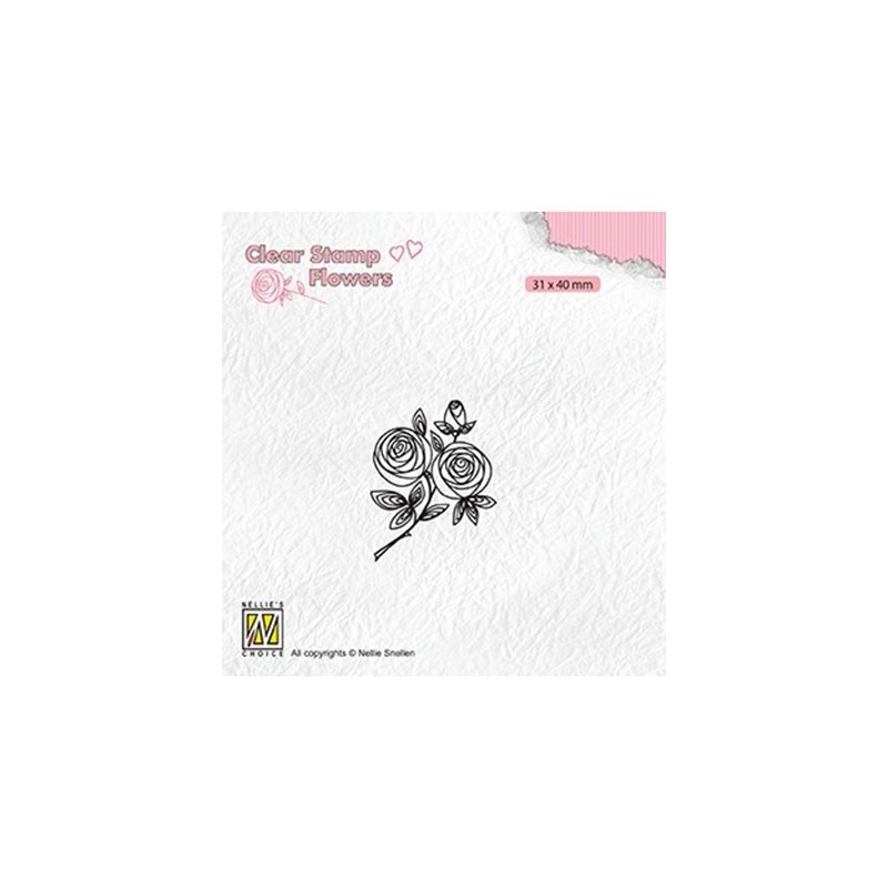 (FLO026)Nellie`s Choice Clearstamp - Rose twig