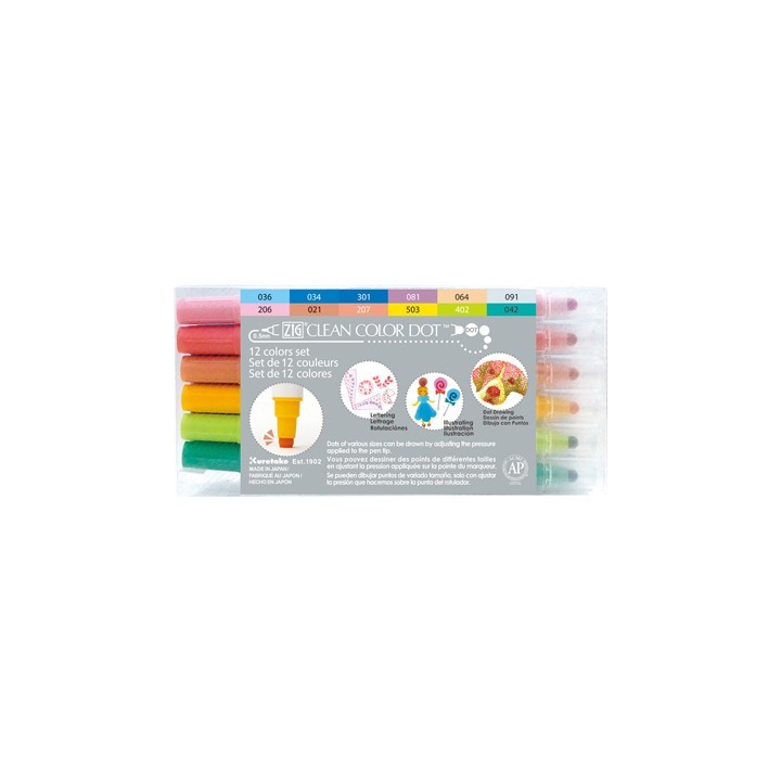 (TC-6100/12V)Zig Clean Color Dot 12 color set