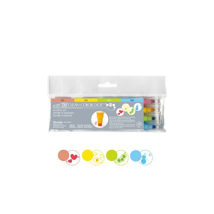 (TC-6100/4V)Zig Clean Color Dot 4 color set