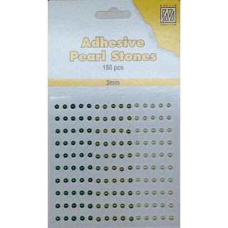(APS302)Nellie`s Choice Adhesive pearls 3mm Green