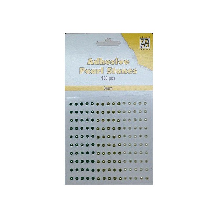 (APS302)Nellie`s Choice Adhesive pearls 3mm Green