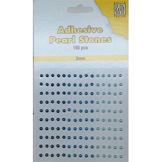 (APS303)Nellie`s Choice Adhesive pearls 3mm Blue - Aqua