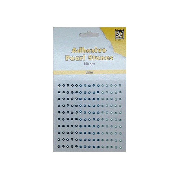 (APS303)Nellie`s Choice Adhesive pearls 3mm Blue - Aqua