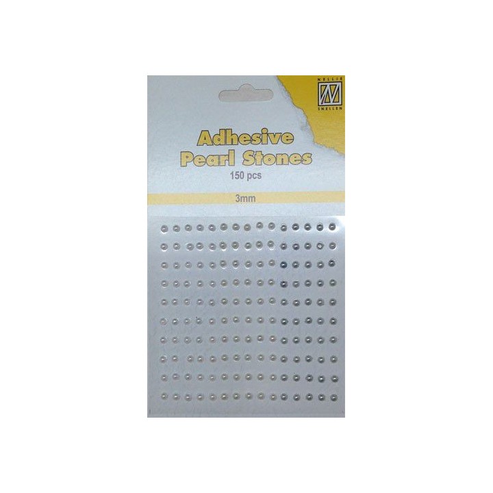 (APS307)Nellie`s Choice Adhesive pearls 3mm White - Ivory - Silver