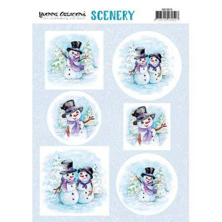 (CDS10016)Scenery - Yvonne Creations – Happy Snowmen