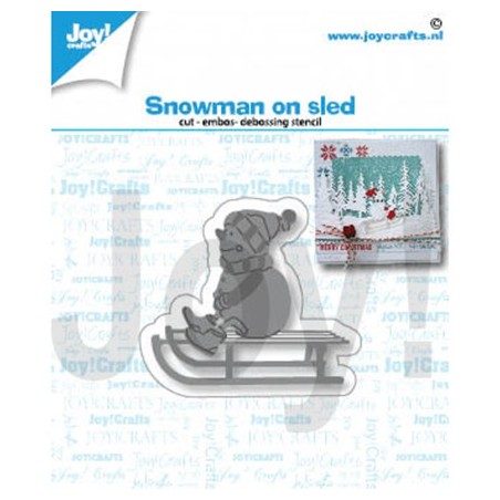 (6002/1420)Cutting embossing debossing dies snowman on sled