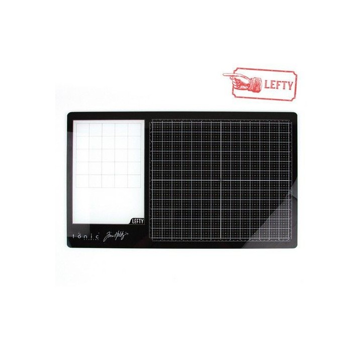 (1913E)Tonic Studios Tools - Glass Media Mat (58,4x35,6cm) Tim Holtz Left handed