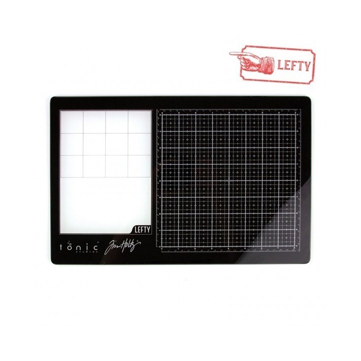 (2632E)Tonic Studios Tools - Travel Glass media mat (40,0x26,0cm) Left handed Tim Holtz