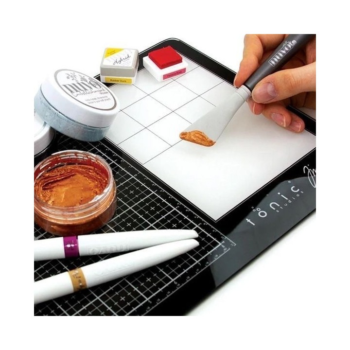 (2633E)Tonic Studios Tools - Travel Glass media mat (40,0x26,0cm) Tim Holtz