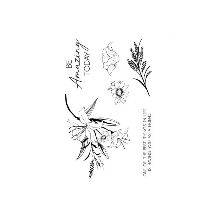 (CS377)Kaisercraft • Clear stamp Lily & moss