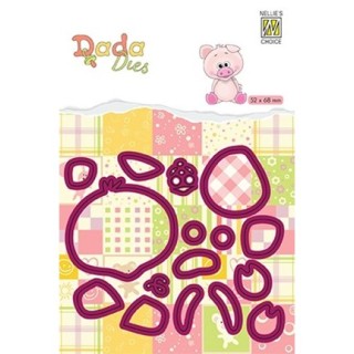 (DDD019)Nellie's Shape Dies DADA Farm animals Pig