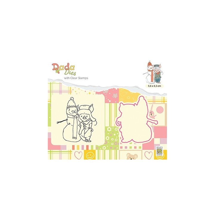 (DDCS015)Nellie's DADA Dies with stamp Wintertime Snowfriends