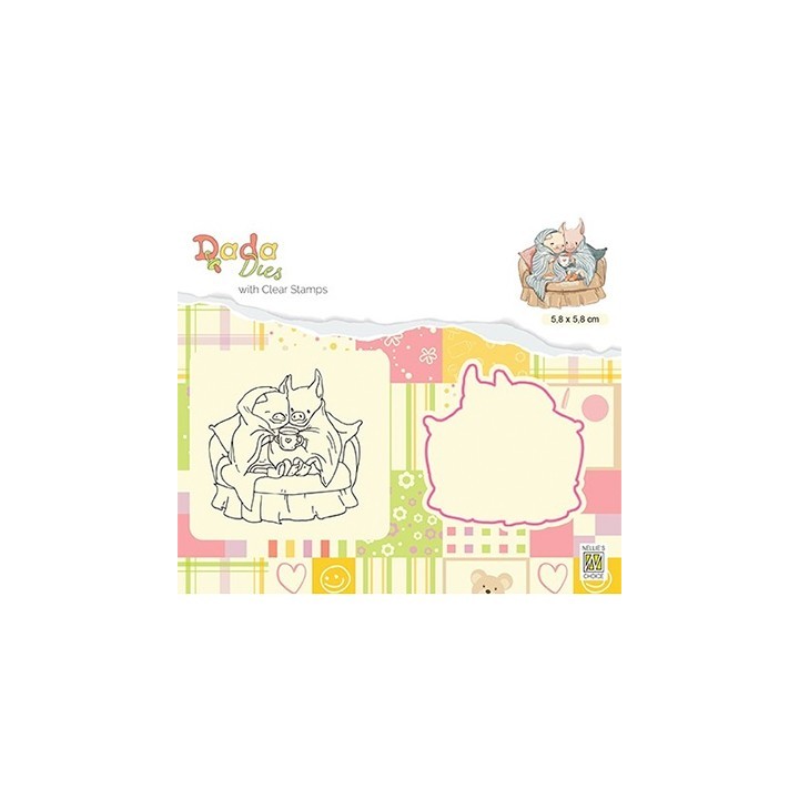(DDCS018)Nellie's DADA Dies with stamp Wintertime Happy flu