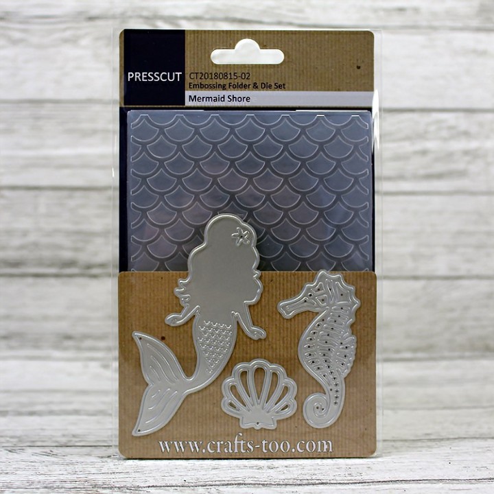 (CT20180815-02)Presscut Embossing Folder & Die Set - Mermaid Shore