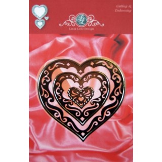 (1201/0052)Lin & Lene stencil set 3 pieces heart