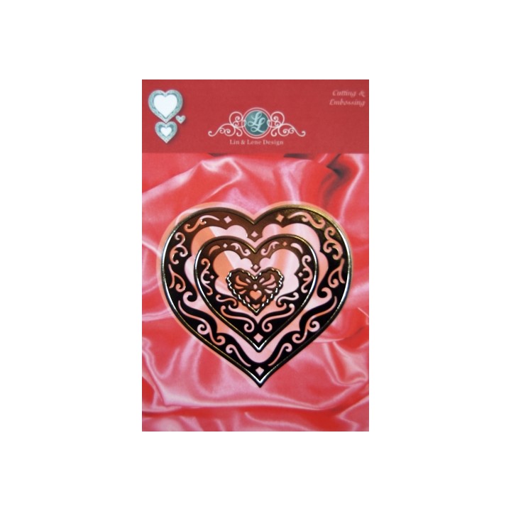 (1201/0052)Lin & Lene schablone satz 3 Stücke herz