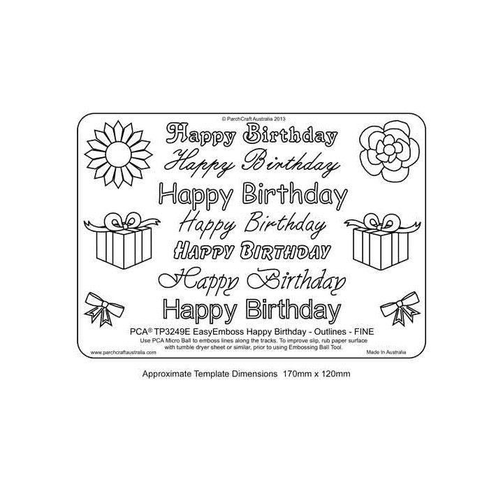 EMBOSSING EasyEmboss 'Happy Birthday' Outlines - FINE