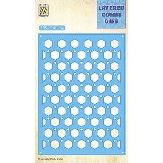 (LCDH005)Nellie's Layered combi dies Square Honey Layer B