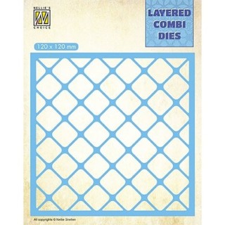 (LCDSQ001)Nellie's Layered combi dies Square Layer A