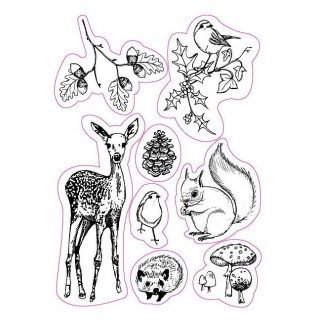 (CCSTMP003)Craft Consortium Winter Woodland Clear Stamps
