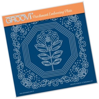 (GRO-FL-41424-03)Groovi Plate A5 LUCY'S FOLKART OCTAGON