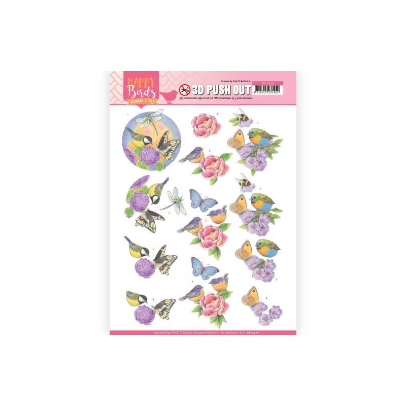 (SB10416)3D Pushout - Jeanine's Art - Happy Birds - Fragrant flowers