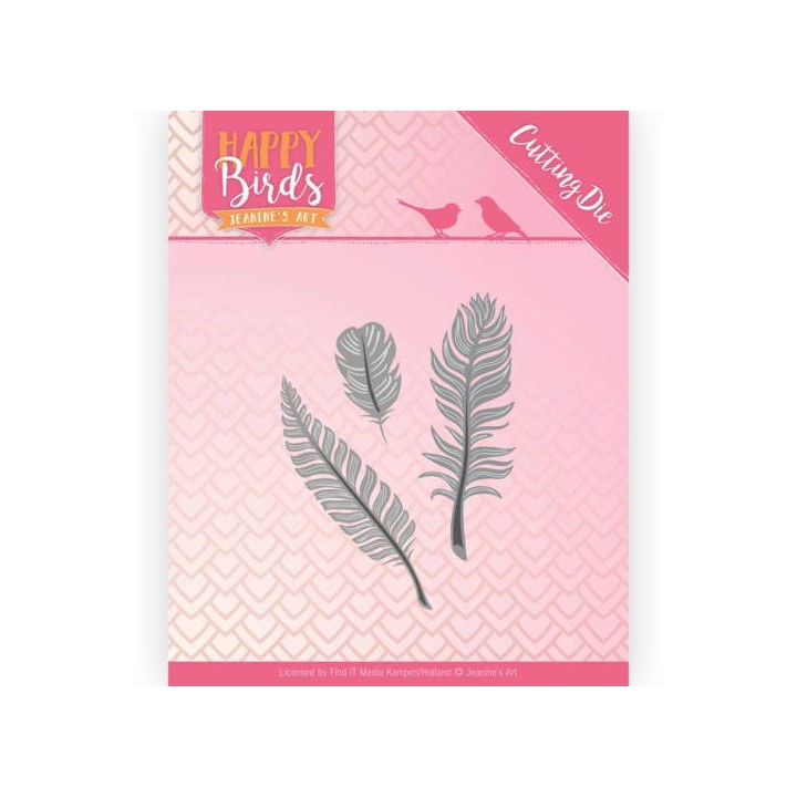 (JAD10089)Dies - Jeanine's Art - Happy Birds - Trio of Feathers