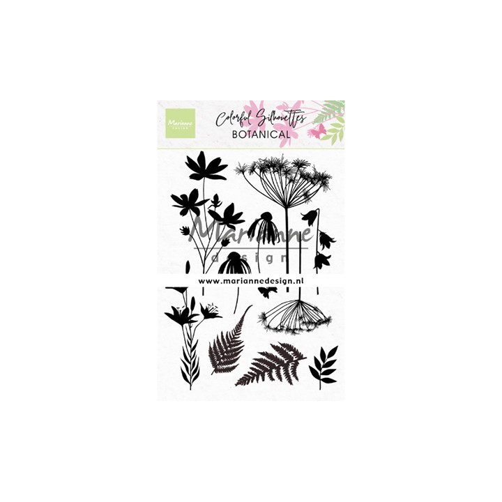 (CS1048)Clear stamp Colorful Silhouette - Botanical