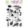 (CS1048)Clear stamp Colorful Silhouette - Botanical