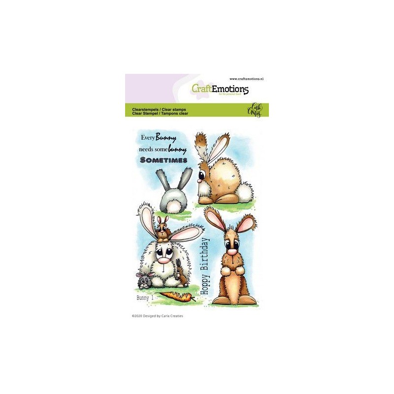 (1664)CraftEmotions clearstamps A6 - Bunny 1 Carla Creaties