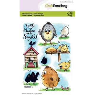 (1666)CraftEmotions clearstamps A6 - Chicken 1 Carla Creaties